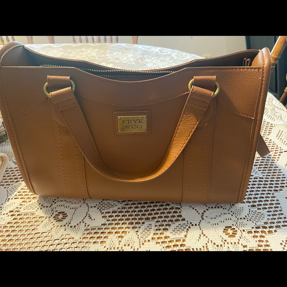 Frye and Co. bag, brown. Handles for tote bag, or long strap for crossbody.